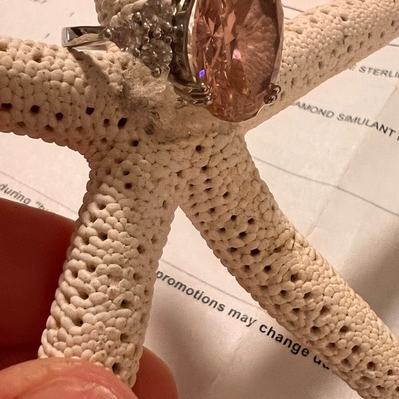 JTV BELLA LUCE Pink and White Diamond simulant rhodium over sterling silver ring - Picture 8 of 8